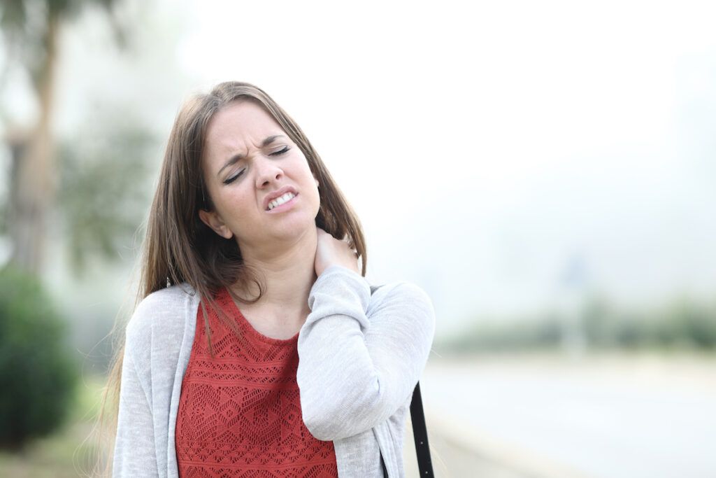 woman suffer neck pain