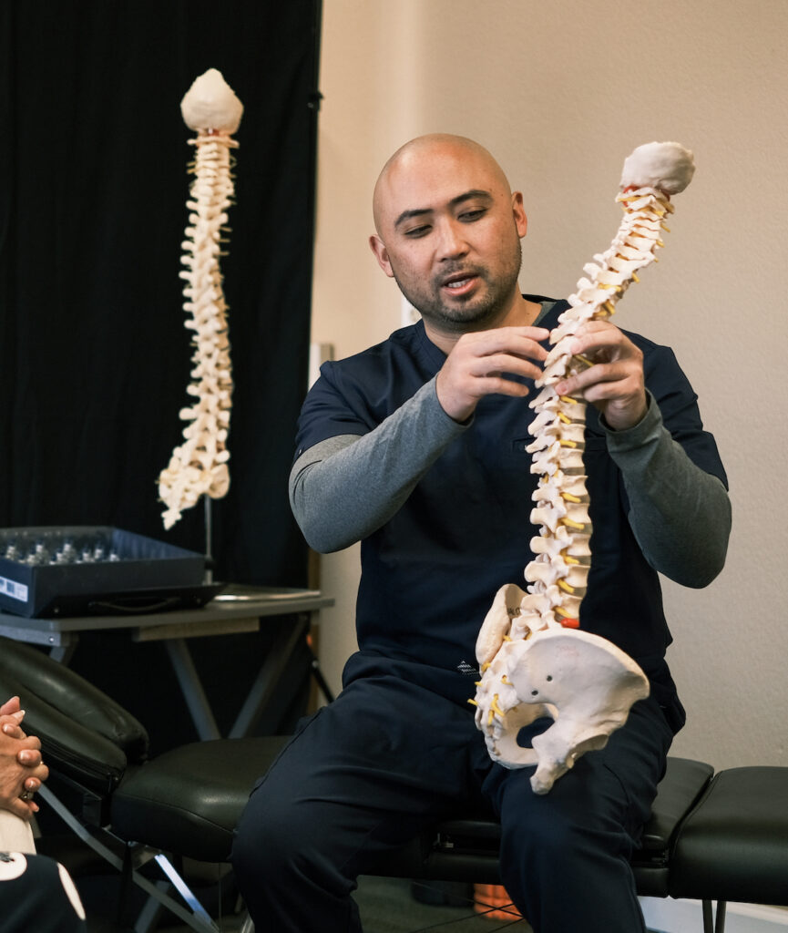 Dr. Jerald Chavez discuss full spine model